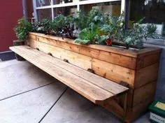 buildergibbs - recent projects - classroom bench & planter box #garden_boxes_bench Diy Outdoor Planter Boxes, Planter Bench, Fence Planters, Patio Bench, Wall Bench, Bench Seat, Wall Seating, Patio Roof