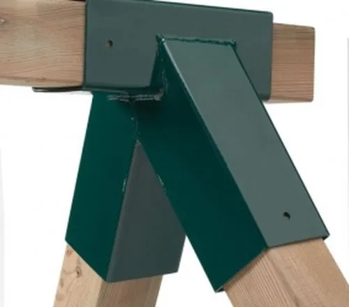 Металлический кронштейн для крепления деревянных брусьев.