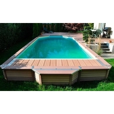 Деревянный бассейн Watermann Azteck свободной формы 4х5.60 м, глубина 1.65 м, вкапываемый