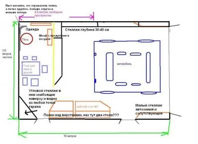 Планировка гаража