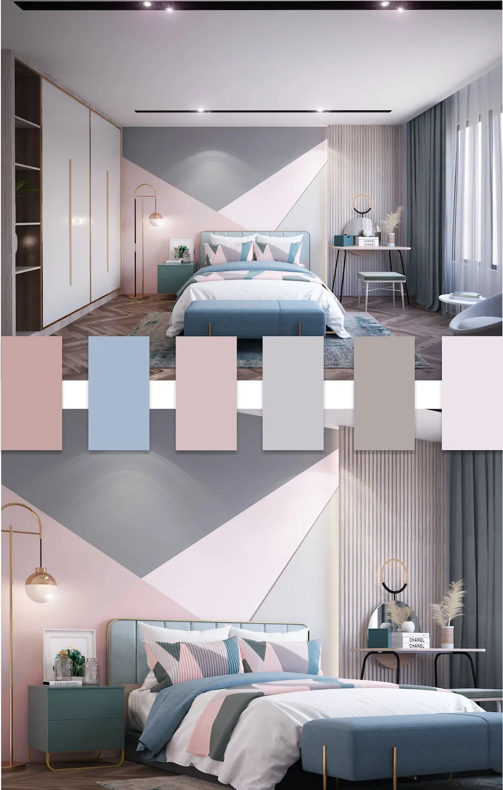 Шикарная кровать подходящая по цвету и стилистике розовой спальне