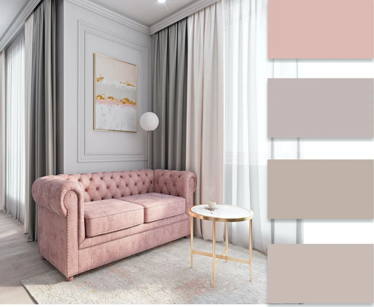 Продуманный до мелочей дизайн интерьера комнаты в стиле минимализм, неотъемлемой составляющей которого стал розовый цвет