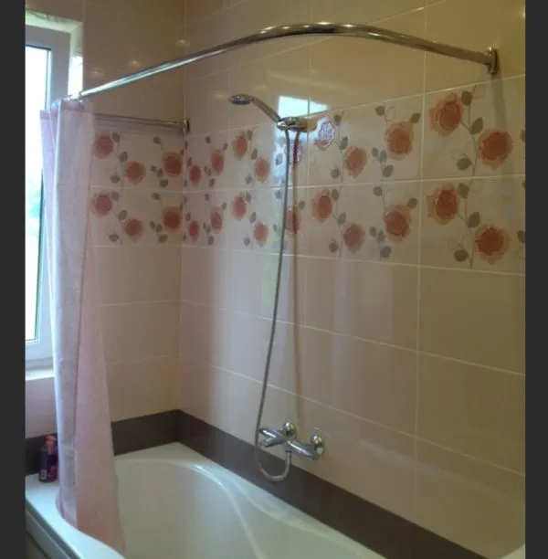 Высота карниза для занавески в ванной